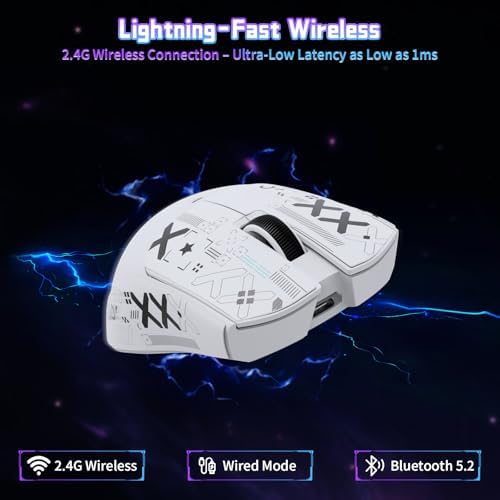 ATTACK SHARK X11 SE Kablosuz Gaming Mouse – PixArt PAW3311 Sensör, 22000 DPI, BT/2.4G/Kablolu Üçlü Mod, 65 Saat Pil Ömrü, Ofis ve Oyun Kullanımı İçin Uygun, Windows/Xbox/PS/Mac Uyumlu – White - Görsel 5