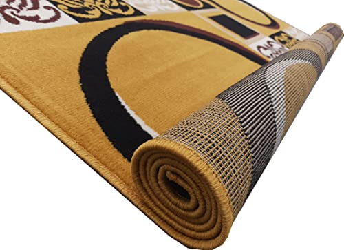 Image of Home Decore Acrylic Carpet for Your Living Room & Drawing Room Aywhere in Your Home (180X240 Yellow Colour)- 6x8 Feet