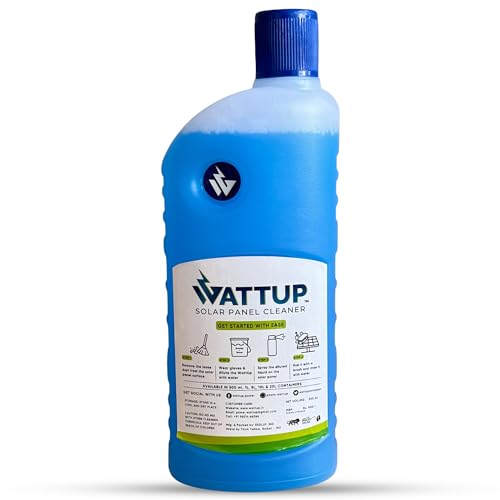 Image of Solar Panel Cleaning Liquid | 100% Non-Acidic & Biodegradable | Removes Heavy Stains, Improves Power Generation Efficiency & Easy to Use | Safe for glass, panels, rails & metals - 500ml