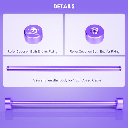 Image of ATTACK SHARK Coiled Keyboard Cable Winder-7.87inch Fixed Rod Compatible with GunMjo /RK61 /EPOMAKER Mix 99% All Custom USB C Cable,Line Management Pole for Mechanical Gaming Keyboard-RC01,Purple