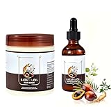 50 ml Batana Haaröl + 300 g Batana-Öl Haarmaske Geeignet für alle Haartypen, Unisex Haarpflege Set Ideal für die Behandlung nach dem Färben und die regelmäßige Pflege Verhindert Frizz und Trockenheit