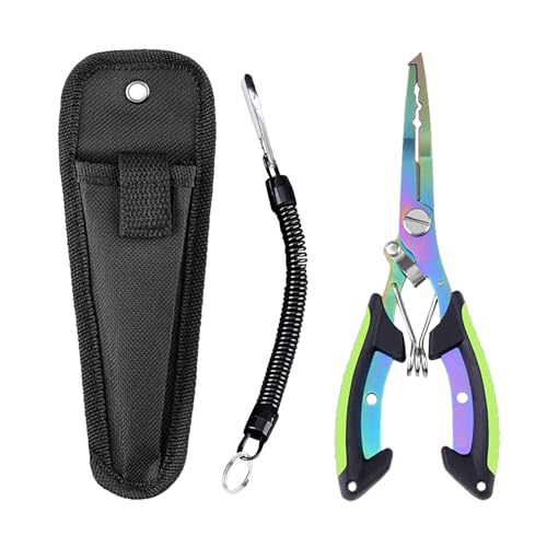 Alicates de Agua salada, alicates de de acero inoxidable, Tijeras de de acero inoxidable con vaina, Accesorios para el cortador de tren de tren de do sin deslizamiento para señuelos y agua salada