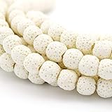 Lava Beads | White Round Diffuser Beads - 6mm 8mm 10mm 12mm 14mm 16mm 18mm Available - 8mm