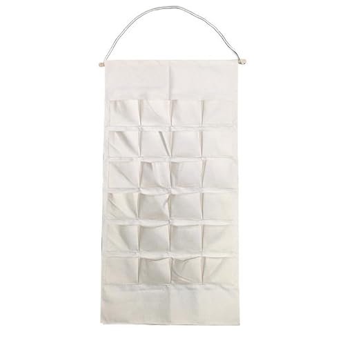 Zeloyaut 24-Pocket DIY Sublimation Blank Christmas Advent Calendar – 50x25in Linen Fabric Countdown Calendar for Heat Transfer Printing (All Blank)