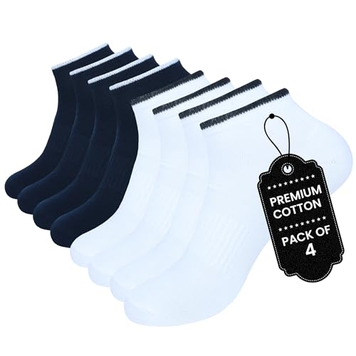 Image of BALENZIA No Show Socks Womens |Pack of 4| Low Cut Ankle Non Slip Footie for Flats Sneaker Slip On Loafer Thin Summer Sock