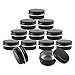 BasicPacking 50 Stück 10ml Glanz Schwarz Leere Rund Aluminiumdose mit Schraubdeckel Alu-Dose Aluminium Schraubdose Cremedose Kerzendosen Kosmetikdosen Blechdosen Aludose mit 50 Stück 25mm Aufkleber