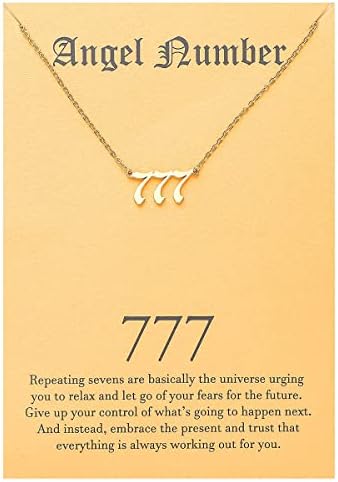 Angel Number 777 Choker Necklace Numerology Jewelry for Women Gold Tone
