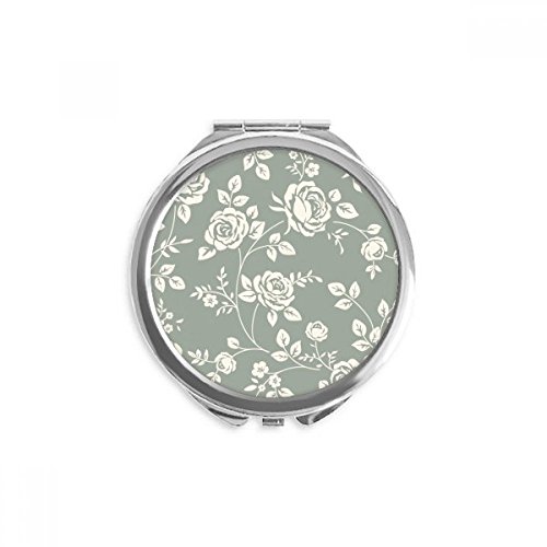 Miroir de poche rose fleuri maquillage portable compact multicolore