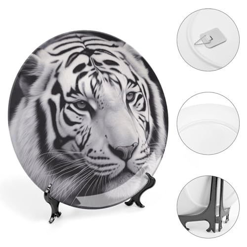 Plato Decorativo de Porcelana White Tiger 7 pulgadas miniatura 4