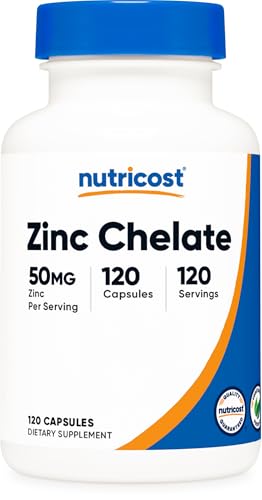 Nutricost Zinc Chelate (50mg) 120 Capsules Gluten-Free & GMO-Free