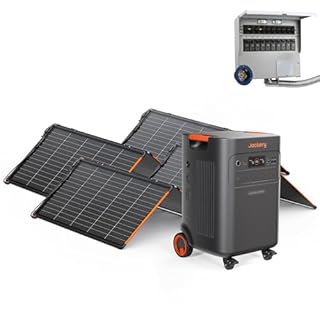 Jackery Solar Generator 5000 Plus with 2X SolarSaga 340Wx,1070Wh Portable Power Station, Manual Transfer Switch V2 (Reliance), 120V/240V Connection Cable