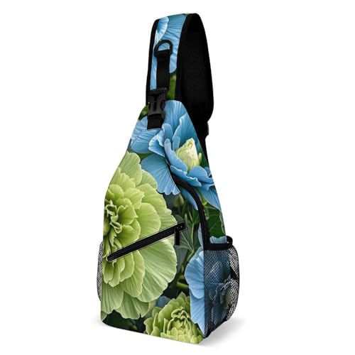 Mochila de viaje con flores de hibisco bolsa bandolera para senderismo
