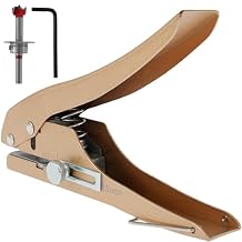 Single Hole Punch 15mm, Adjustable Heavy Duty Hole Puncher, Portable Hole Edge Banding Punching Plier, Handheld Round Hole Punching Tool, Metal Paper Punch with Positioner for Paper Photo