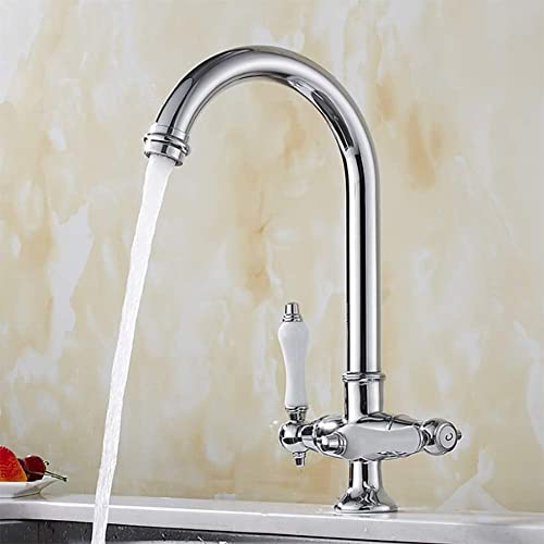 Robinet extractible à arc élevé avec cartouche céramique pour eau chaude et froide