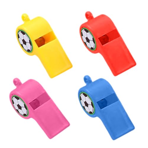 OUDQFCJ Sifflets, 4 Pcs Sifflet en Plastique avec Cordon Sifflets de Sport en Plastique Sifflets en Plastique Colorés pour Sifflet Enfant Dressage de Chiens Sports