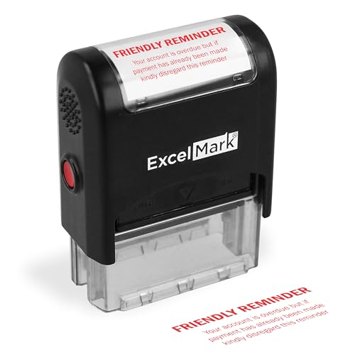 ExcelMark Friendly Reminder OVERDUE - Self Inking Bill Collection Stamp in Red Ink