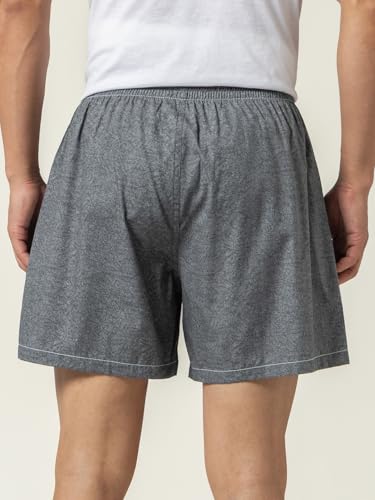 Image of DAMENSCH Regular Fit Solid 100% Soft & Durable Cotton Boxer Shorts Dual Pockets Anti-Bacterial Moisture Wicking Microfibre Waistband Ultra-Light Boxers for Men