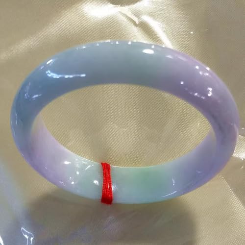 Bracelet jade glacé 60mm jonc pierre violette véritable haut de gamme - 4