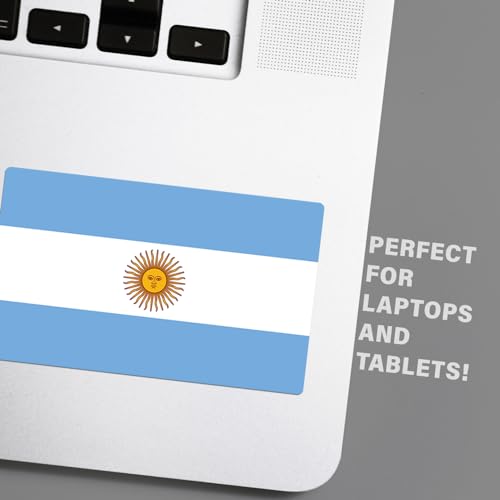 Image of World Country Flag Decal Stickers - Two Pack - for Cars Windows Bumpers Laptops Tablets Tumblers Cups Walls (Argentina)