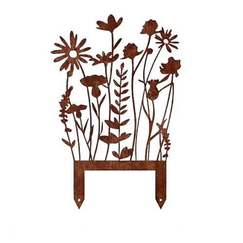 Homorro Decoration Jardin Exterieur Décoration Accessoires Fer Forgé pour Jardin Déco Rouillé Métal