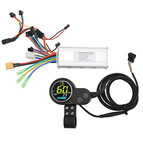 HERCHR Electric Bicycle Brushless Controller Kit, 36 48V 500W Figer Speed Thumb Throttle LCD Display Bike Scooter Motor Parts Accessories for Electric Scooter Bike