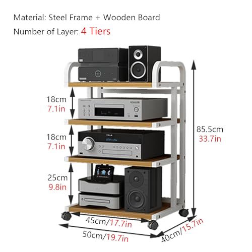 Soporte para reproductor de CD blanco de 4 niveles y torre para consola 2