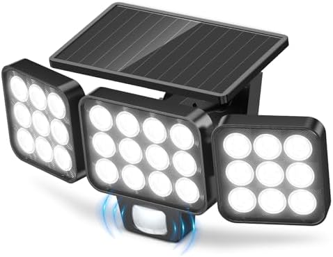 GEARLITE Solar Security Lights Outdoor Motion Sensor 3500LM Solar Lights Outdoor Garden Lights with 270°Wide Lighting Angle, Up to 15 Hours, 3 Light Modes GEARLITE Solar Security Lights Outdoor Motion Sensor 3500LM Solar Lights Outdoor Garden Lights with 270°Wide Lighting Angle, Up to 15 Hours, 3 Light Modes