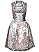 Alpenmärchen Midi ALM903 - Costume tradizionale Dirndl, collezione esclusiva, con grembiule in pizzo, taglia 32-52, Grigio -Rosa, 38