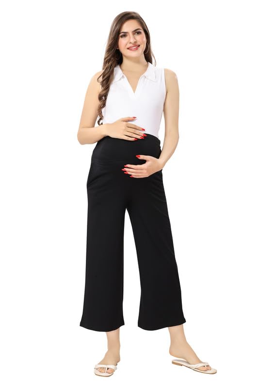 easy mom Cotton Regular Fit Printed Maternity Palazzo Pant for Women-picture-10