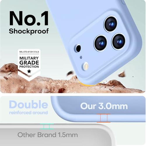 Image of LOVE 3000 Designed for iPhone 17 Pro Case, Premium Silicone [Compatible with Magsafe][Soft Anti-Scratch Microfiber Lining] Shockproof Protective Phone Case for Holsters 6.3 inch, Light Blue
