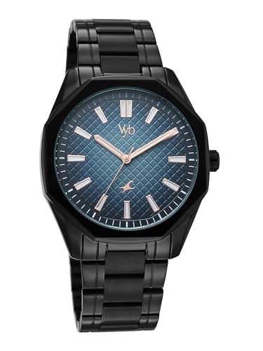 Image of Fastrack Vyb Quest with Quartz Analog Blue Dial Black Zinc Alloy Strap Watch for Men - FV30042NM01W