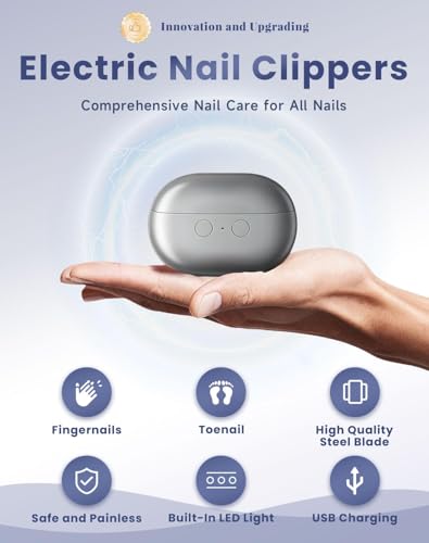 Cortauñas Eléctrico para Pies - Recortadora de Uñas, cortaúñas automático, Recargable, Cortador de Uñas Automático Profesional para Niños/Adultos/Ancianos (Gray) - imagen 2