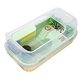 Small Turtle Tank 360° View - Separate Water Tank, Water Quality Filter, and Basking Platform - Suitable for Turtles, Crabs, Crayfish, Small Reptiles，Turtle Aquarium Starter Kit - S