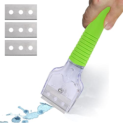 Cuchilla removedora de Adhesivos | Removedor de Pintura de Pared con Juego de Cuchillas de Metal de 4 Piezas,Grasa de Parabrisas, electrodomésticos, Vidrio Extra 4 aspas de Metal