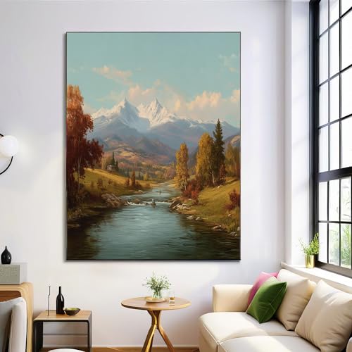 Lienzo de paisaje de montaña de 50x70cm con impresión al óleo de alta definición