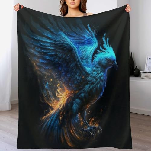 Decke Flannel Kuscheldecken Adler Couchdecke, Warme Weiche Vier Jahreszeiten Decken, Schlafdecke Tagesdecke 100×130cm