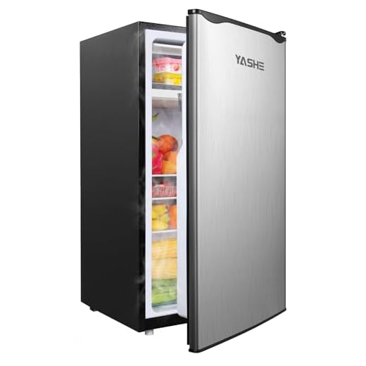 YASHE Mini Fridge with Freezer for Compact Spaces