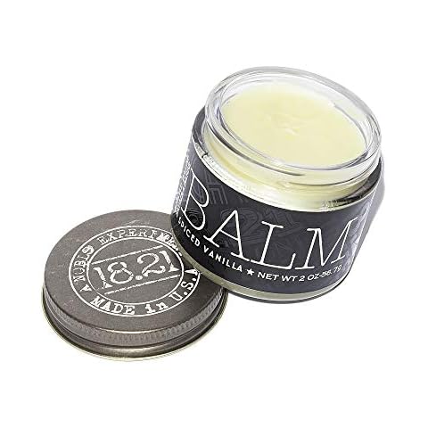 18.21 Man Made Beard Balm for Men, Spiced Vanilla, 2 fl. oz - Premium Grooming Cream with Low Shine for Conditioning and Shaping Beards, Mustaches - Scented Facial Hair Balms, Long-Lasting Moisture Cover
