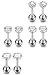 FUNRUN 8PCS 18G Stainless Steel Clear Cubic Zirconia Tragus Earrings for Women Helix Earring Stud Body Jewelry Piercing Set
