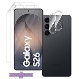 QULLOO 2+2 Pièces Protection D'écran Films pour Samsung Galaxy S26, TPU Hydrogel Film Prot...