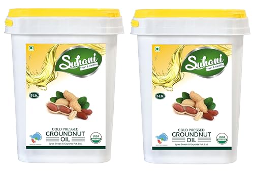 Image of Eywa Seeds & Exports Pvt Ltd Organic Groundnut Oil Peanut Oil (10 Liter) Cold Pressed /Wood Pressed Oil | Mumfali Kachi Ghani Ka Tel By (Suhani) Eywa
