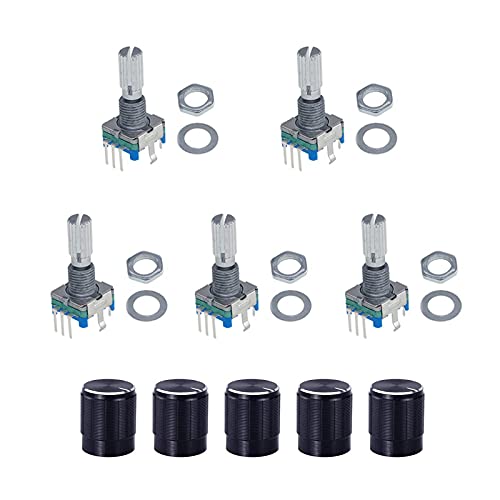 MoK 5 Stuks 360 Graden Roterende Encoder, EC11 Digitale Potentiometer, Code Schakelaar Potentiometer, 360 Graden Rotary Encoder, voor Auto-Elektronica, Multimedia Audio