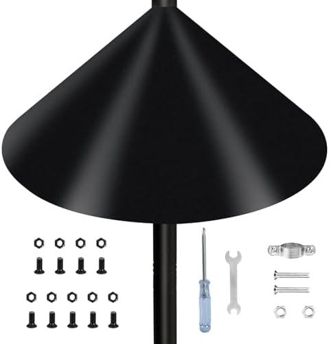 Bird Feeder with Raccoon Guard – Are These the Best Choices for You? 7 DreiPanda Wider Squirrel Baffle for Bird Feeder Pole, Raccoons Rodents Guard Stopper for Outside Shepherd Hooks, Easy Assembly Baffle for Bird Feeding Pole (19Inch 1 Pack Black)