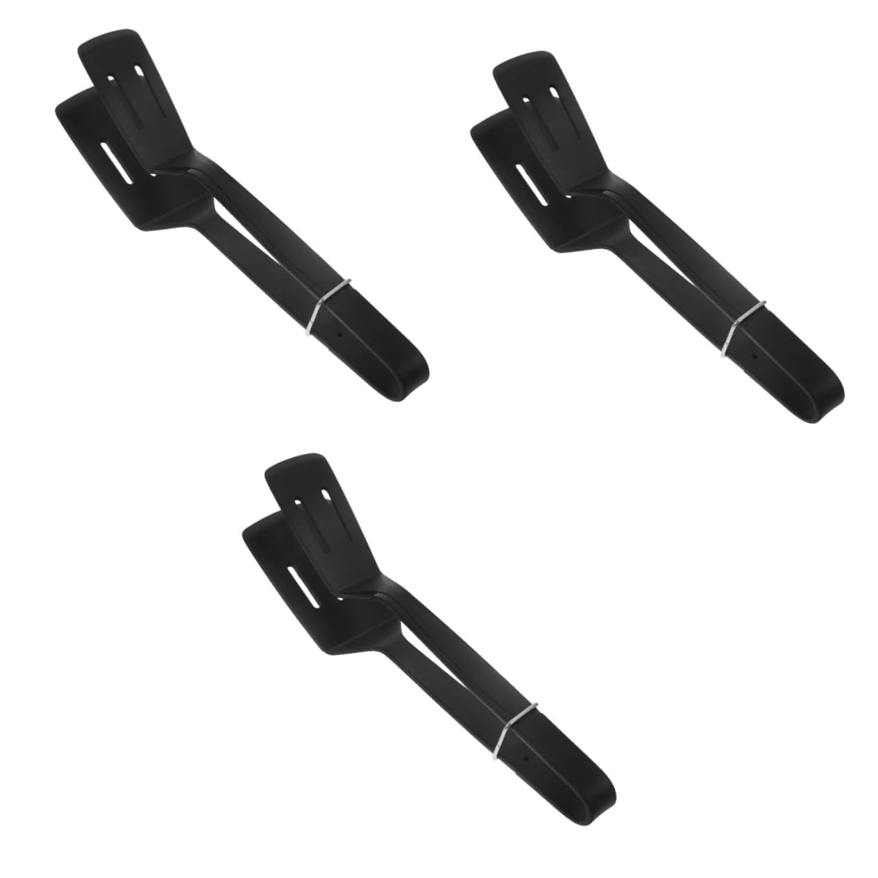 3 Stück Bratspatel-Clip Dreher Essensclips Burger-Smasher Essenszange Grill spachtel schlagende Schaufel Silikonschaufel Küchenzange Servierzange Kieselgel Black