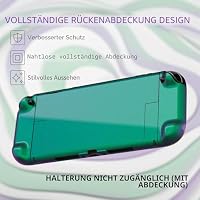 playvital Schutzhülle für Nintendo Switch 2, Dockbares Case, Ergonomischer Griphülle, Kratzfeste Hülle mit Klappständer & Joystick Kappen Zubehör | Glänzend, Solid-Serie, Chamäleon Grün Lila – Ansicht 5