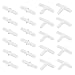 Mudder 50 Pieces Air Valve Connector Plastic Inline Tubing for Aquarium Fish Tank, Tee and Straight Shape, White