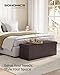SONGMICS MAZIE Collection - 43 Inches Folding Storage Ottoman Bench, Ottoman Foot Rest, End of Bed Bench, Storage Chest, Load 660 lb, for Living Room, Bedroom, Entryway, Brown ULSF77BR