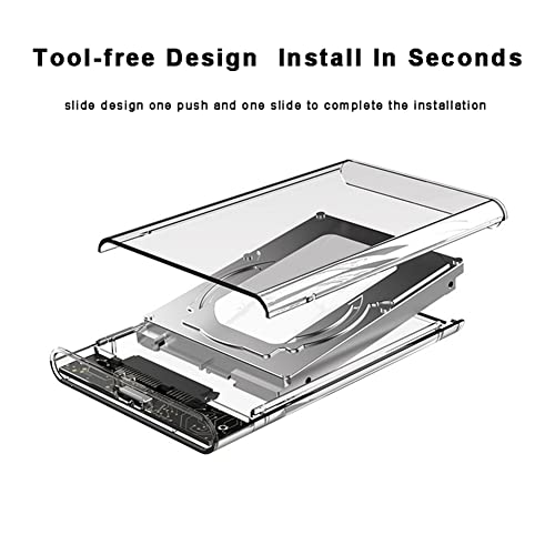 Caja externa transparente para disco duro 2.5" USB 3.0 miniatura 7