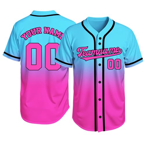 Image of Custom Baseball Jersey Personalized Stitched or Printed Name Number Baseball Shirt Sports Uniform Gifts for Men Women Youth