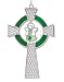 Irish Celtic Cross Stained Glass Suncatcher Ornament with Angel Holding Shamrock Charm - Glass and Metal - 9 Inch